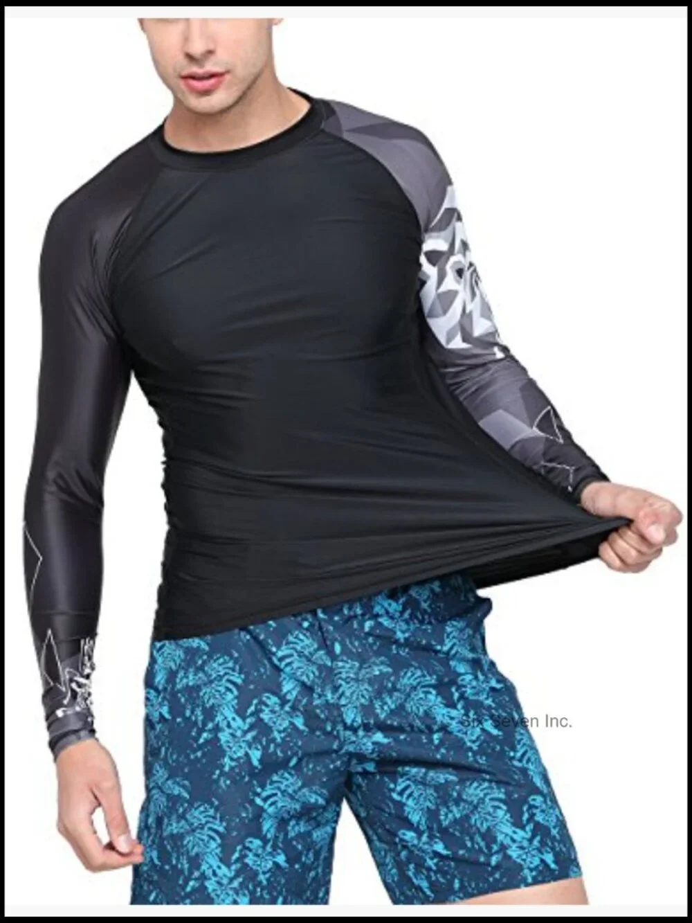 Men's Long Sleeve UPF 50+ Rash Guard Sun Shirt